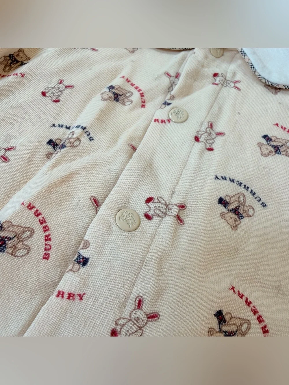 Burberry Baby Girl Rompers Long Sleeve 6-12m Bear Cotton Authentic Nova Check